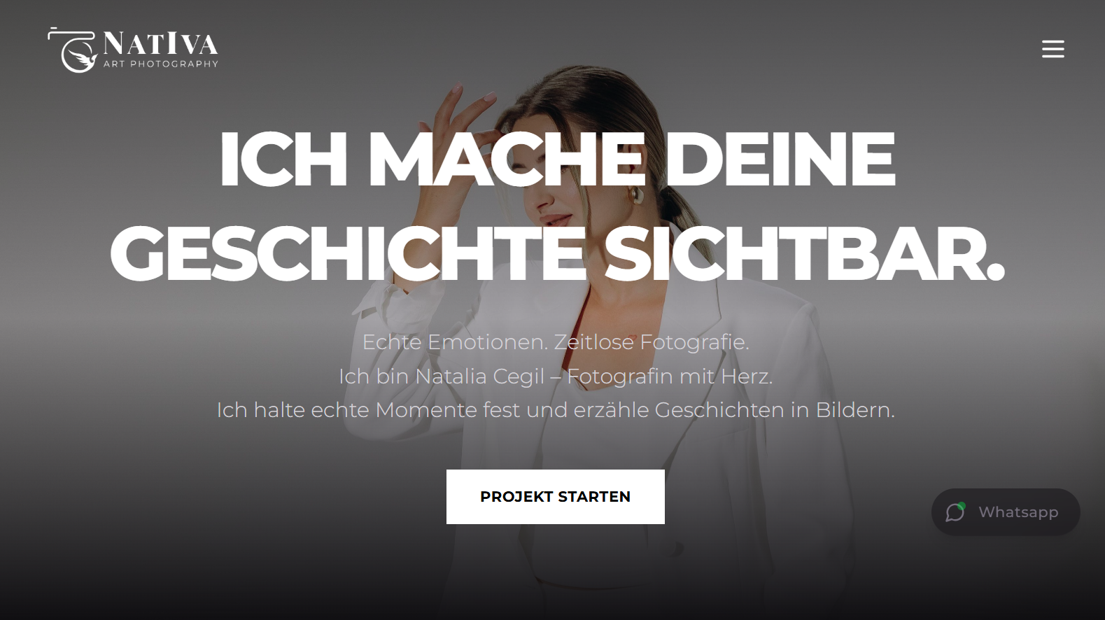Webdesign-Referenz NatIva Photography – Website für Fotografie und Hochzeitsfotografie